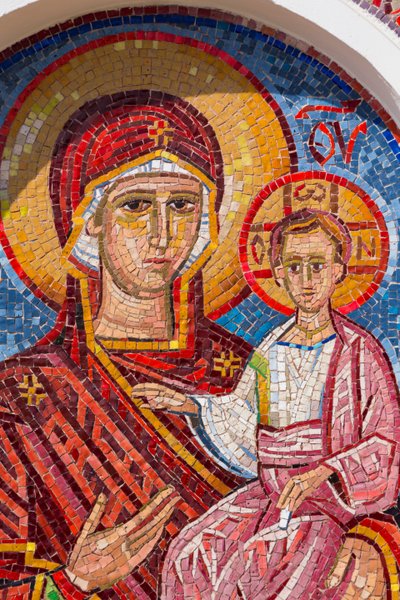 Mosaic of the Virgin and Child in Manastir Ostrog, Montenegro by Unknown